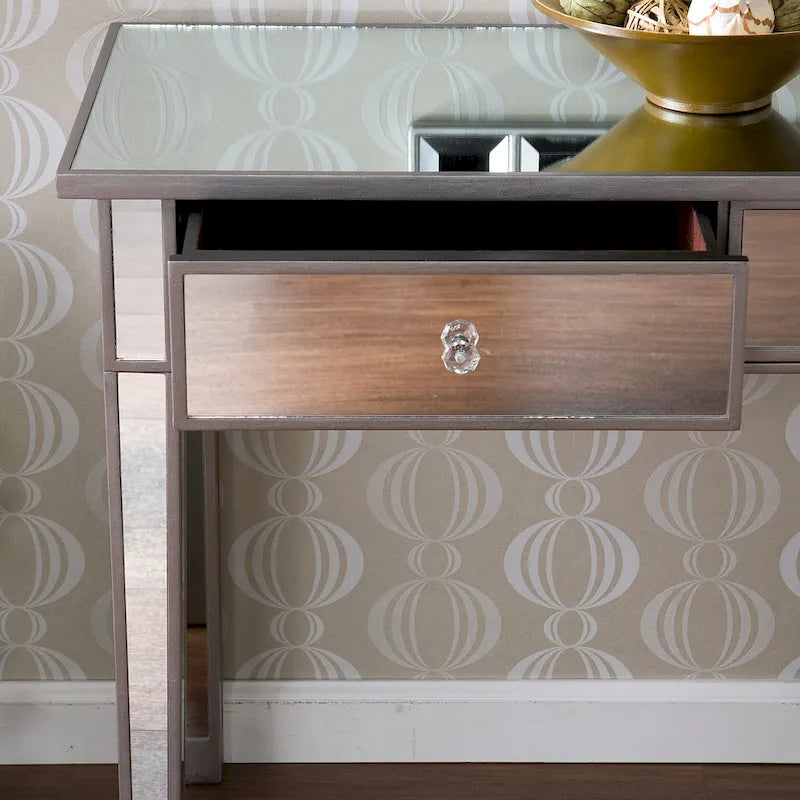 Table d'appoint miroir avec tiroirs