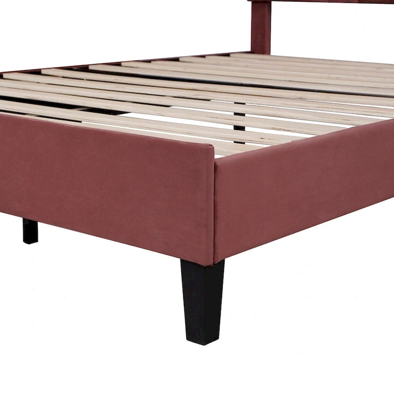 Lit plateforme capitonné en velours en forme de coquillage