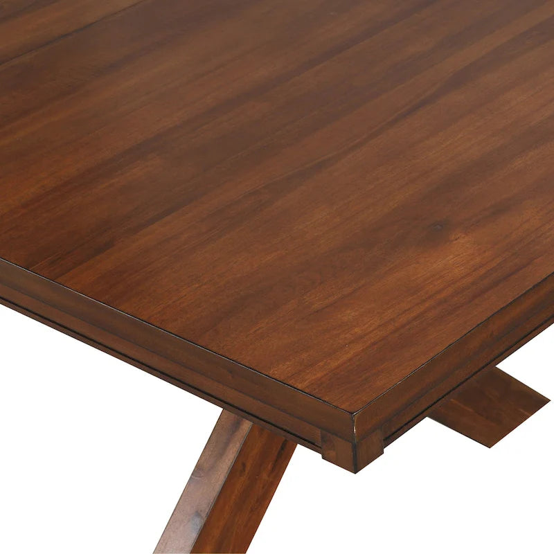 Table de salle à manger extensible en bois avec rallonge, Noyer foncé