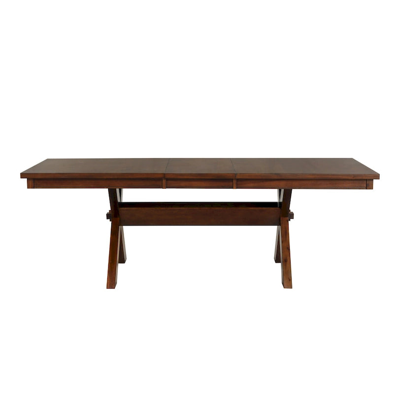 Table de salle à manger extensible en bois avec rallonge, Noyer foncé