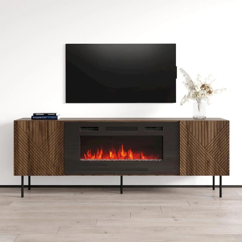 Meuble TV avec cheminée électrique