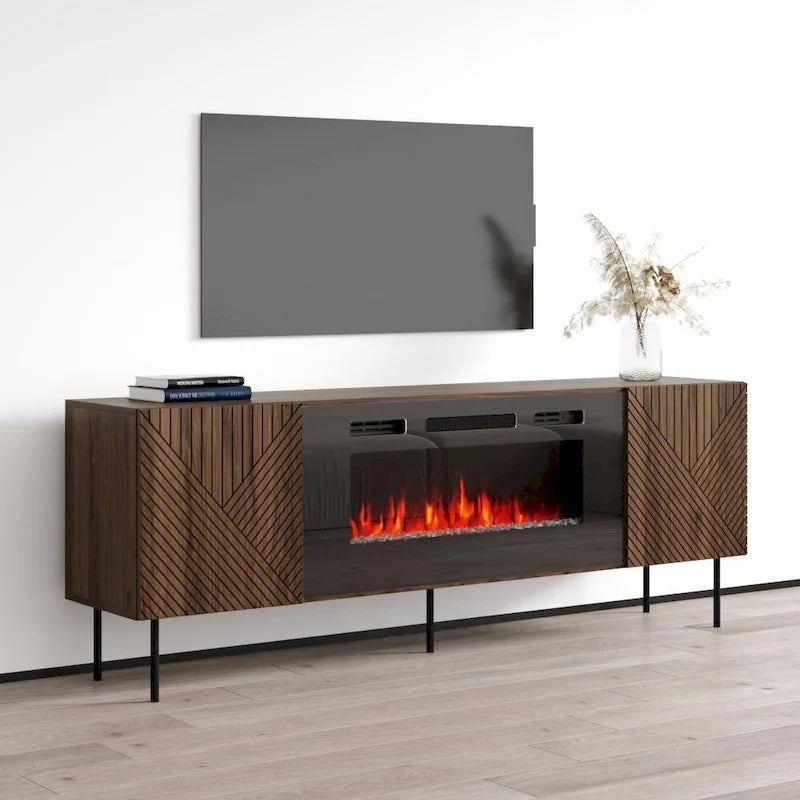 Meuble TV avec cheminée électrique