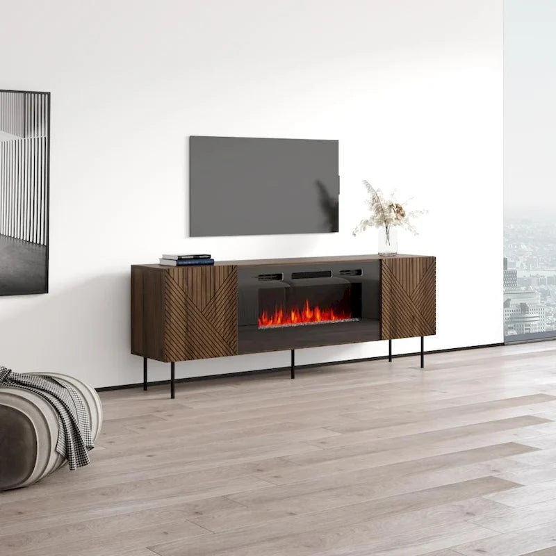 Meuble TV avec cheminée électrique