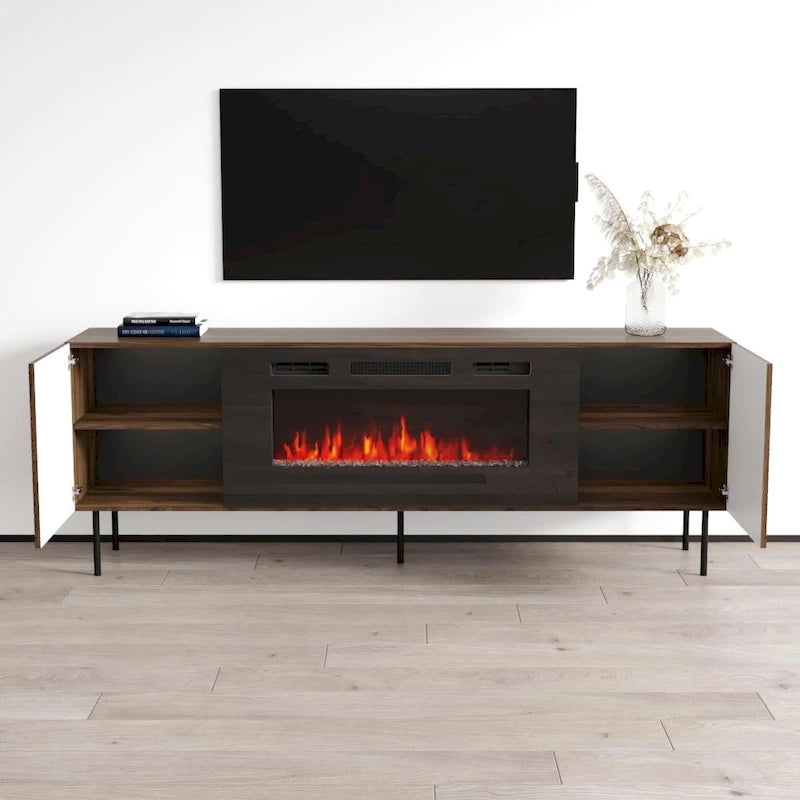 Meuble TV avec cheminée électrique