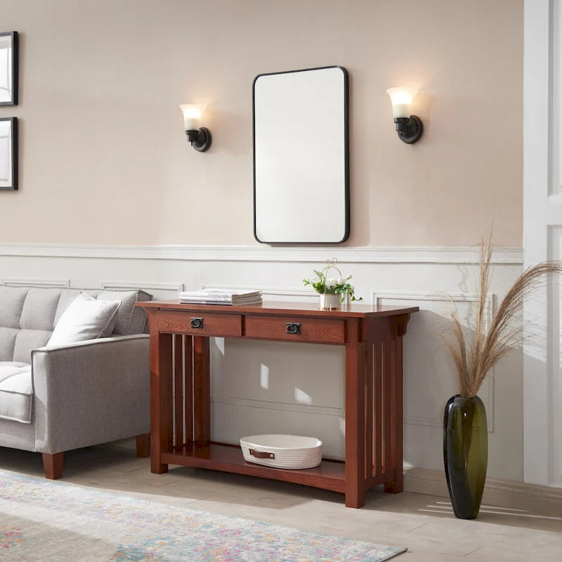 Console d'entrée avec 2 tiroirs et étagère inférieure