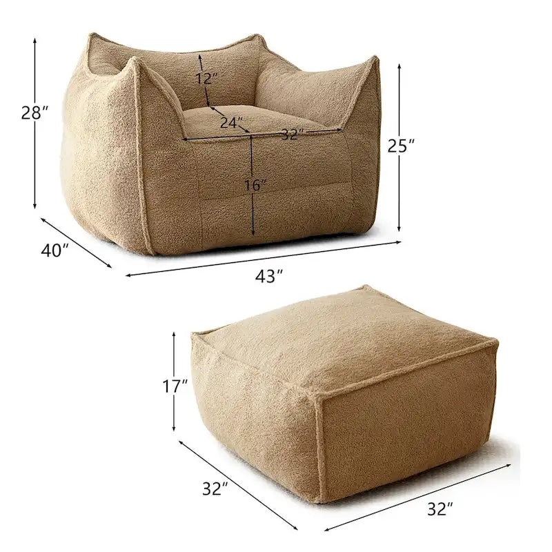 Pouf avec mousse à mémoire de forme