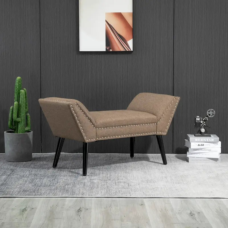 Banc moderne capitonné / Repose-pieds d'appoint en tissu pour chambre ou salon