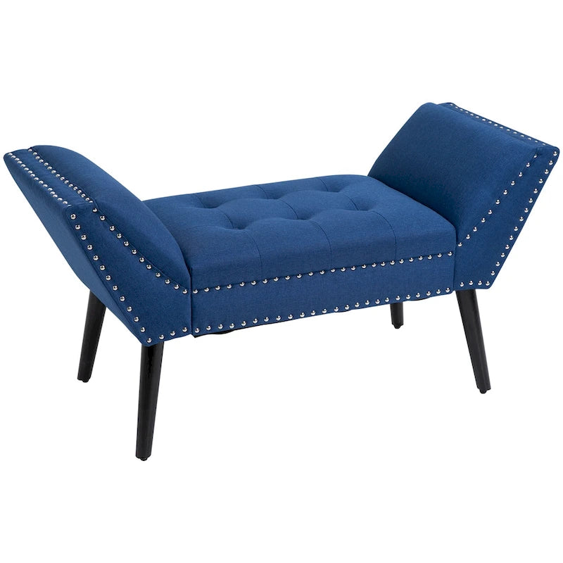 Banc moderne capitonné / Repose-pieds d'appoint en tissu pour chambre ou salon