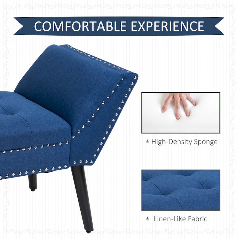 Banc moderne capitonné / Repose-pieds d'appoint en tissu pour chambre ou salon