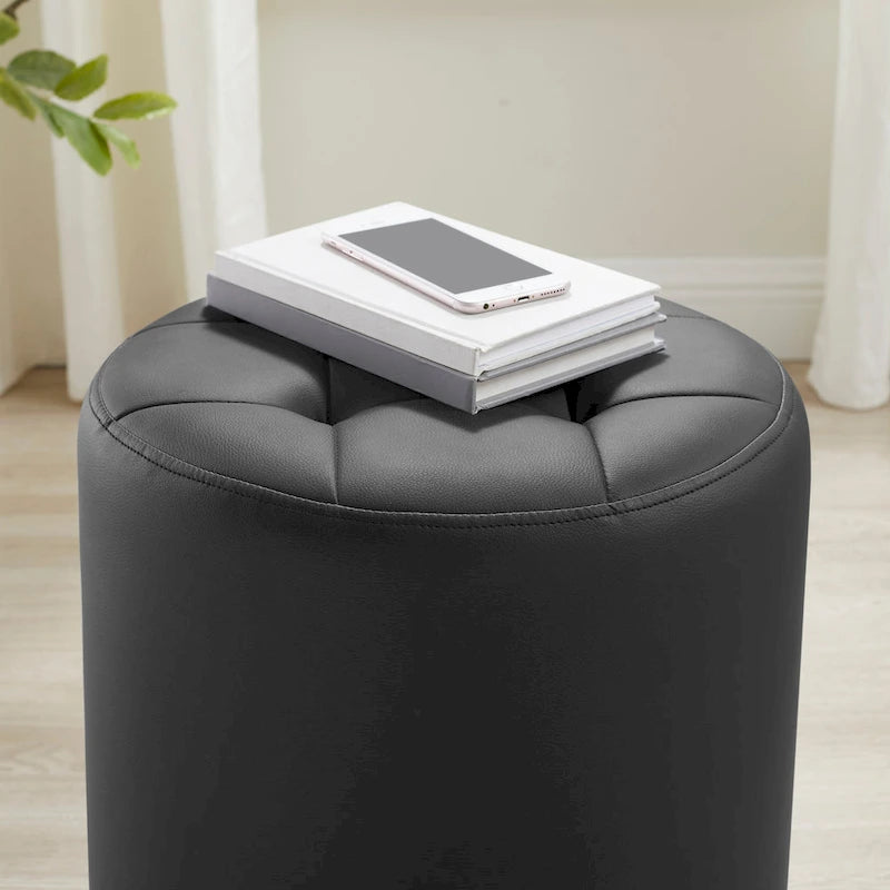 Ottoman pivotant en similicuir