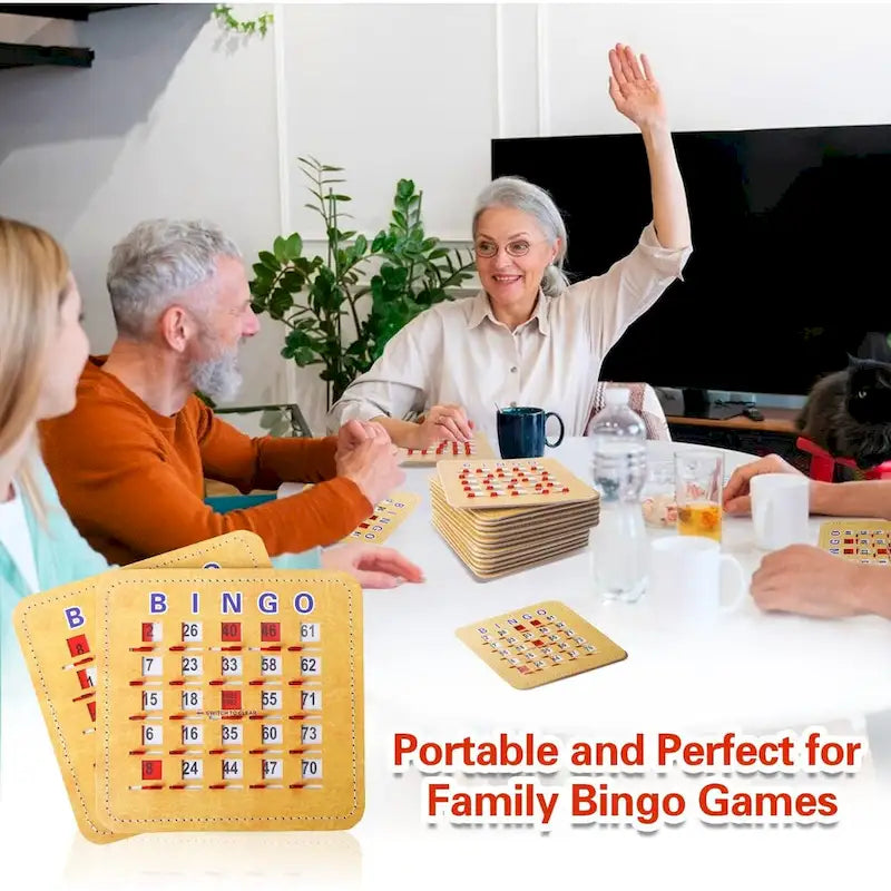 Cartes de bingo à volets avec curseur de réinitialisation rapide – Réutilisables, réinitialisation par curseur manuel