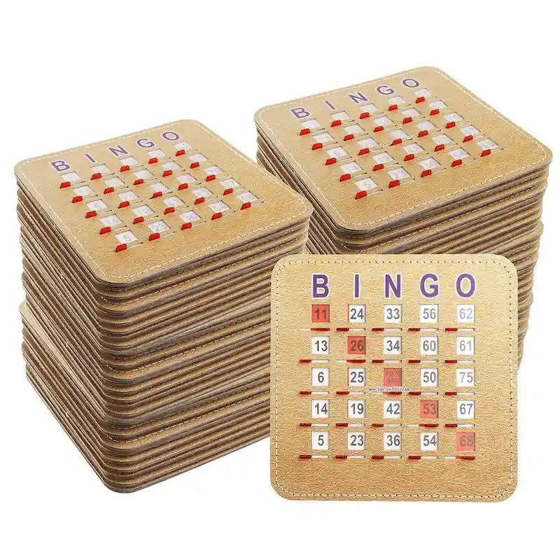 Cartes de bingo à volets avec curseur de réinitialisation rapide – Réutilisables, réinitialisation par curseur manuel