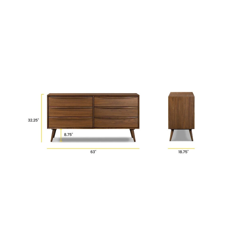 Commode en noyer de 160 cm