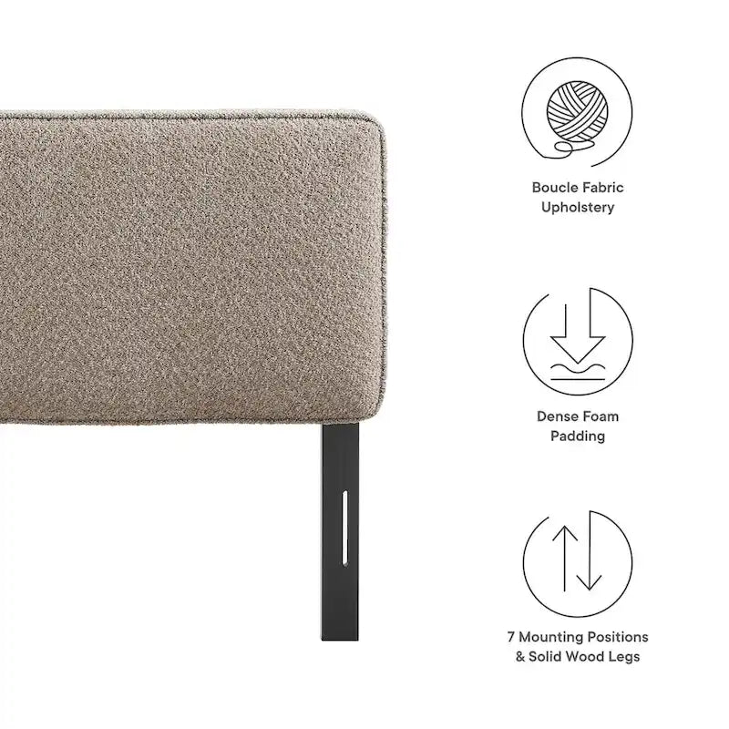 Tête de lit en tissu bouclé