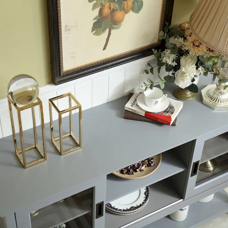 Table de buffet grise de 55 po