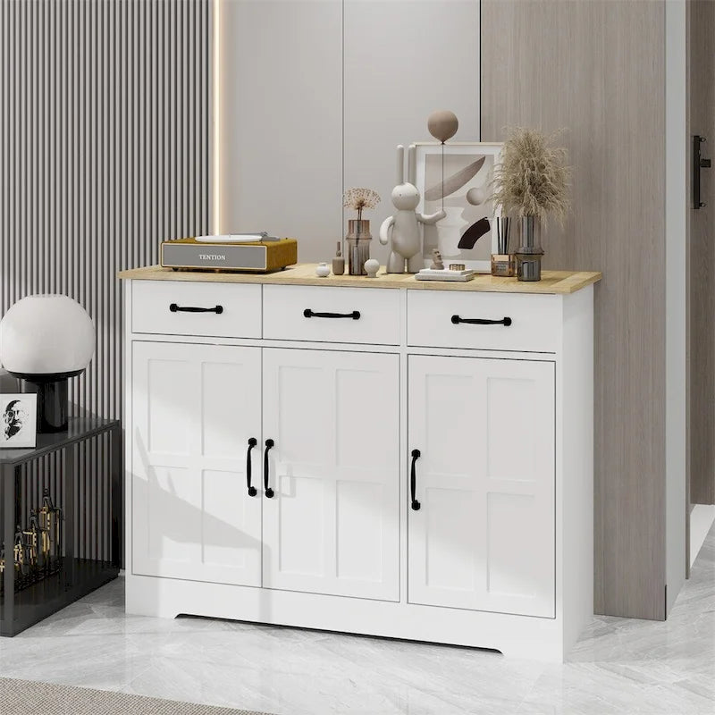 Meuble de Rangement Buffet avec 3 Tiroirs et 3 Portes