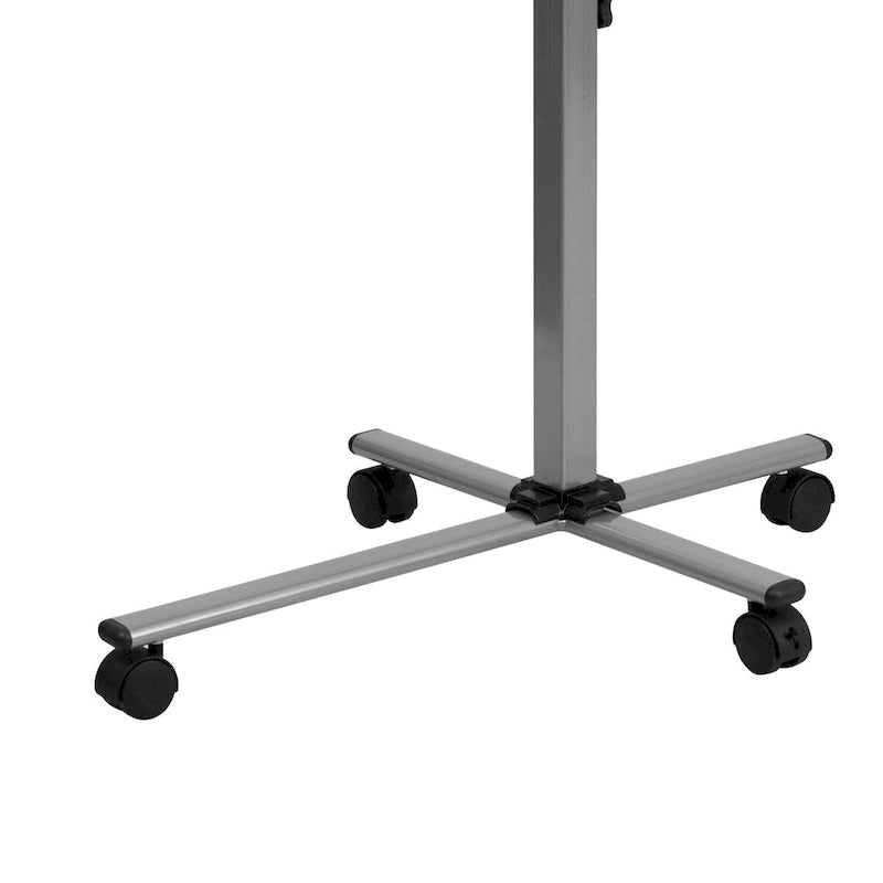 Bureau mobile pour ordinateur portable à hauteur et inclinaison réglables avec plateau en cerisier