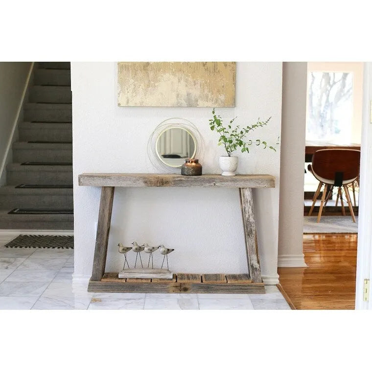 Console étroite en bois recyclé 46x7x28H