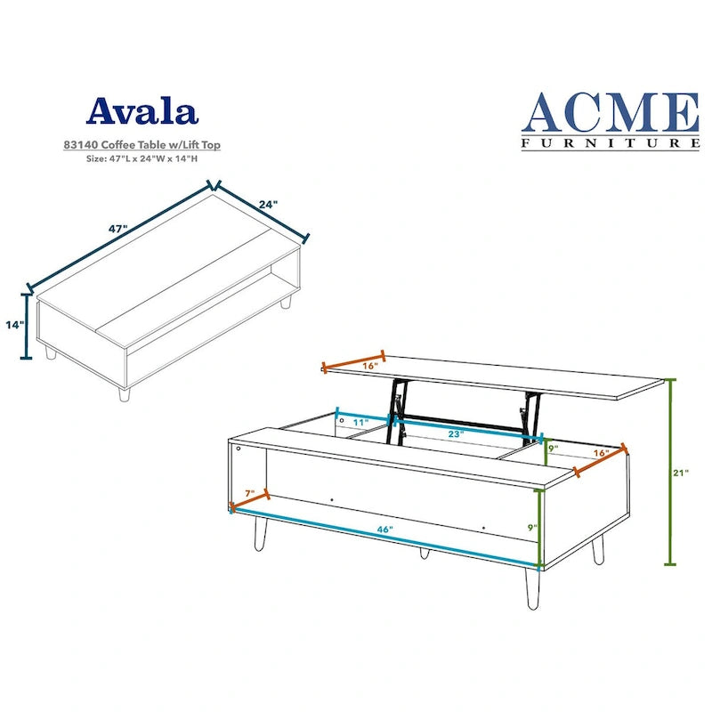 Table basse relevable en noyer et noir