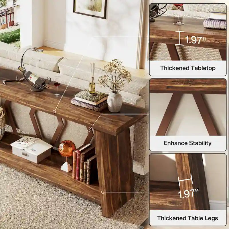 Console-table de canapé avec rangement