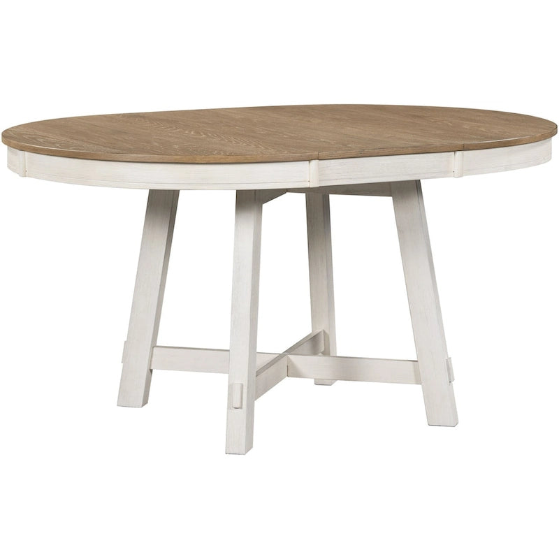 Table à manger ronde extensible avec rallonge de 40 cm