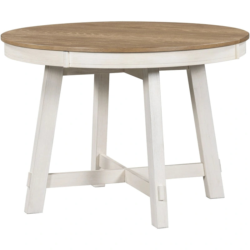 Table à manger ronde extensible avec rallonge de 40 cm