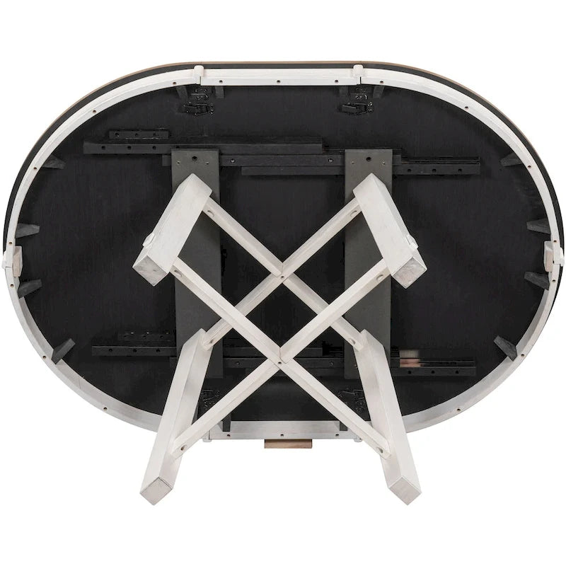 Table à manger ronde extensible avec rallonge de 40 cm