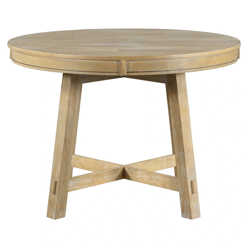Table à manger ronde extensible avec rallonge de 40 cm