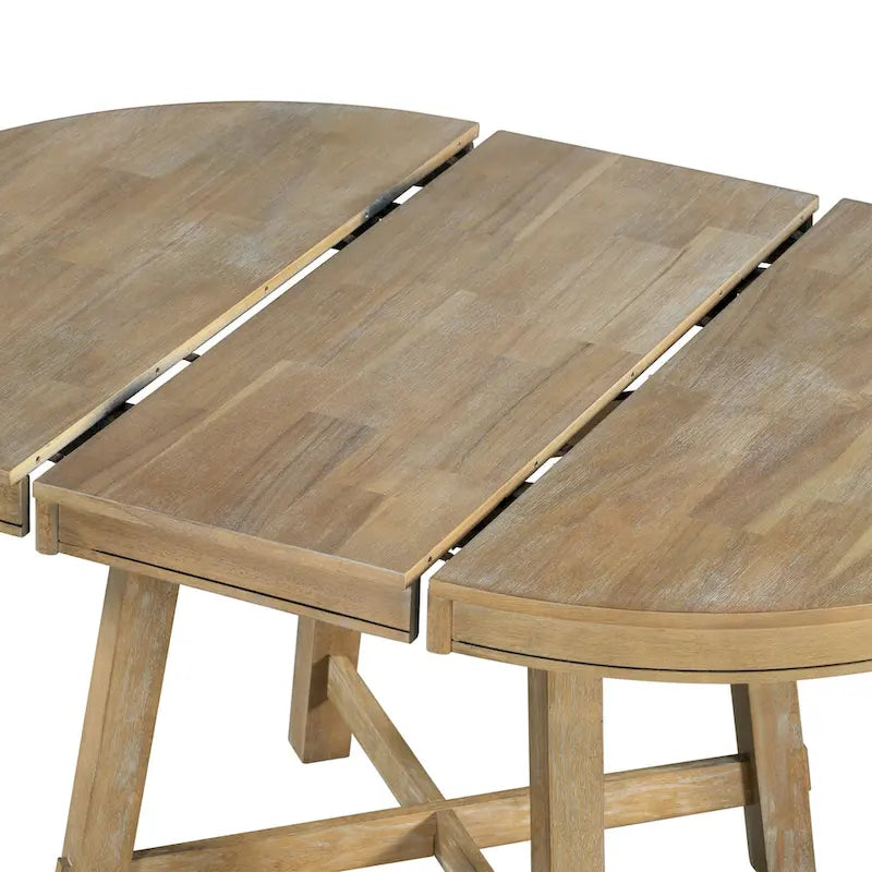 Table à manger ronde extensible avec rallonge de 40 cm