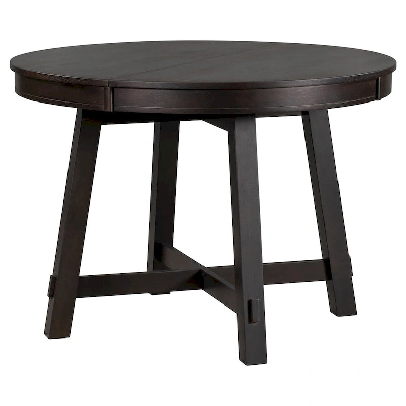 Table à manger ronde extensible avec rallonge de 40 cm