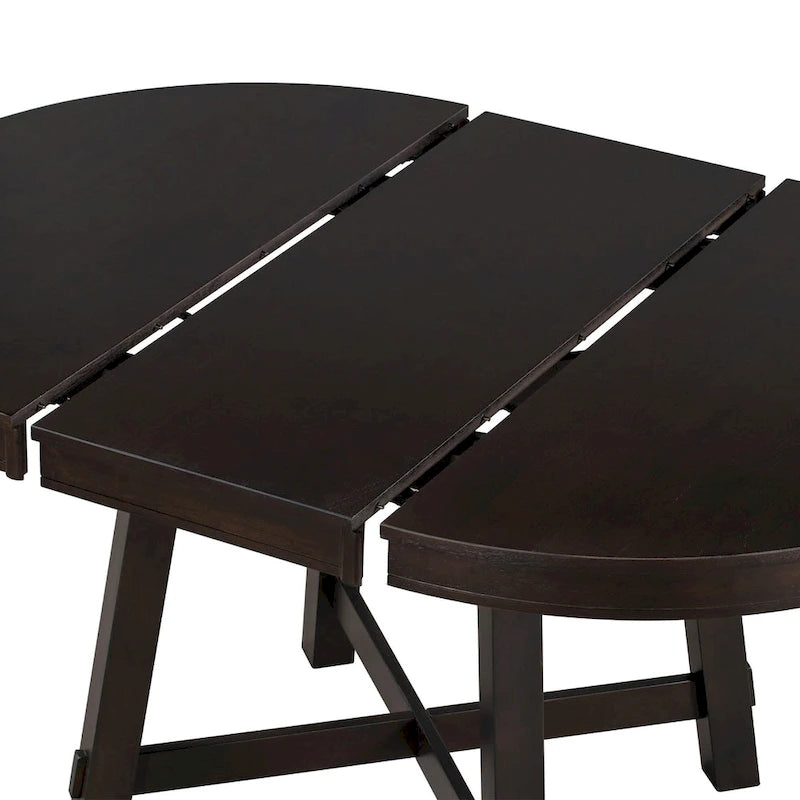 Table à manger ronde extensible avec rallonge de 40 cm