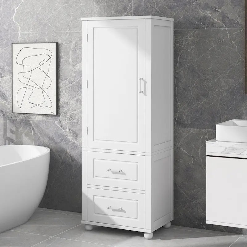 Meuble haut de rangement de salle de bain avec deux tiroirs et une étagère réglable